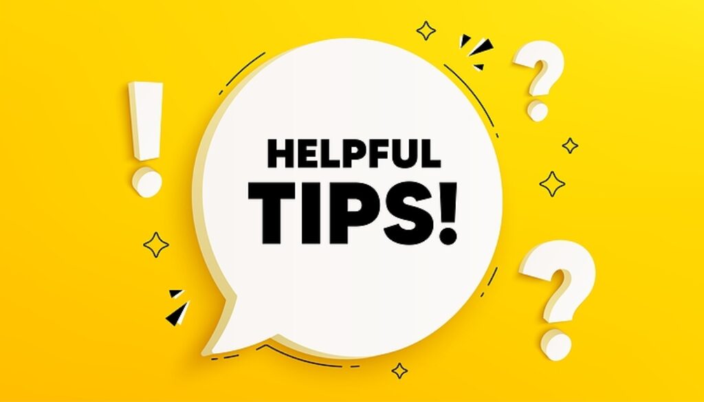 Helpful Tips Tag. Chat Speech Bubble Banner With Questions. Educ